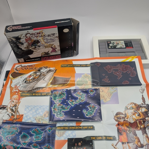 Chrono Trigger (1995) - Super Nintendo - CIB with Maps Posters Manual Authentic - Picture 6 of 15